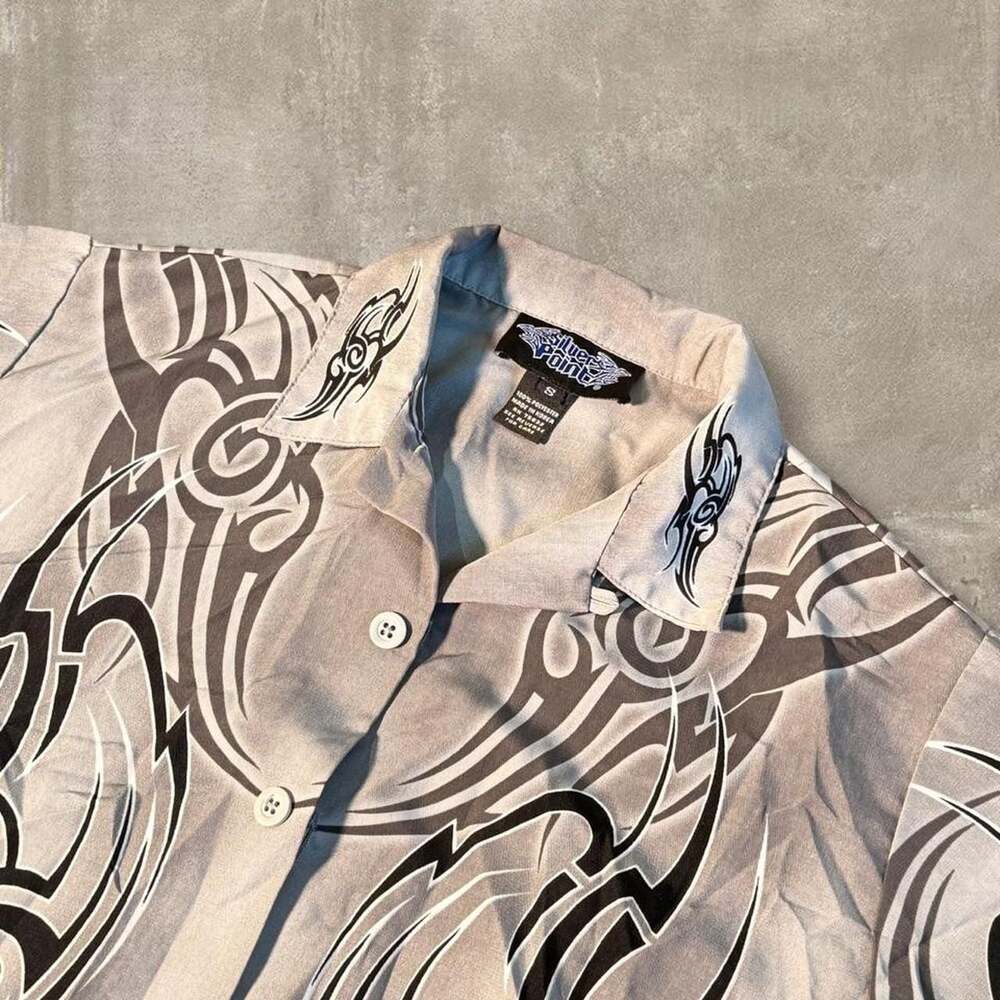 Silver Point Tribal All Over Print Button Up Shirt